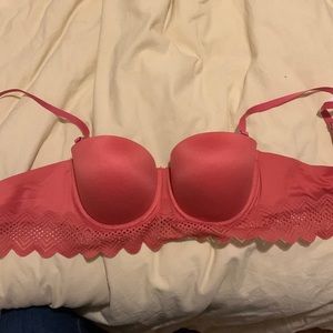 Coral Strapless Bra